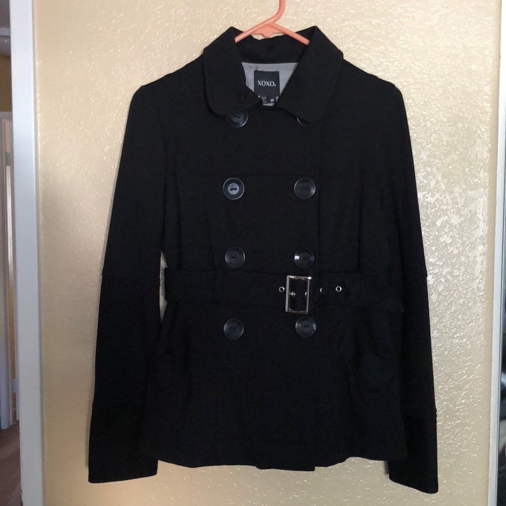 XOXO Womens Jr belted jacket coat.